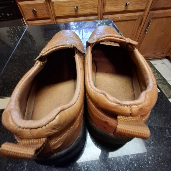 Roper Performance Faux Ostrich Leather Brown Slip-on Shoes Youth Kids Size 3 - Picture 12 of 16